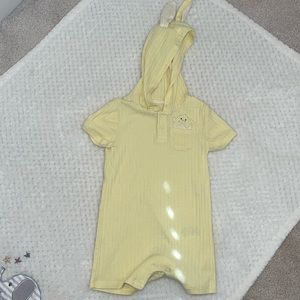 Yellow Kids One Piece with Hood